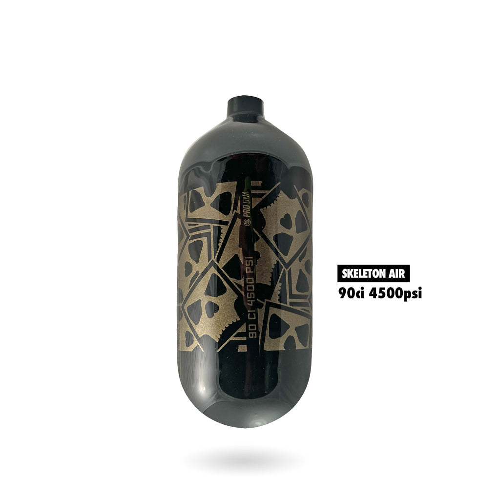 Infamous Hyperlight "SKULL AO SERIES" Paintball Tank BOTTLE ONLY - Black/Gold - 90/4500 PSI