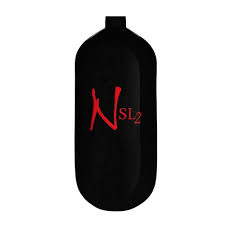 Ninja SL2 90/4500 Paintball Tank BOTTLE ONLY - Black/Red