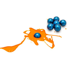 Virtue Ace Paintballs - Blue V-Logo Shell / Orange Fill - 2000 Count