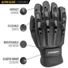 Valken Alpha Full Finger Gloves - Black - XS