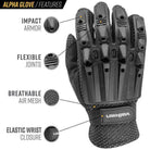 Valken Alpha Full Finger Gloves - Black - XL