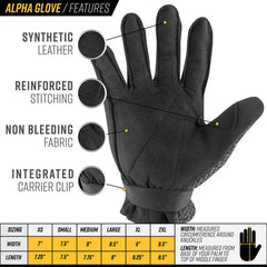 Valken Alpha Full Finger Gloves - Black - XS