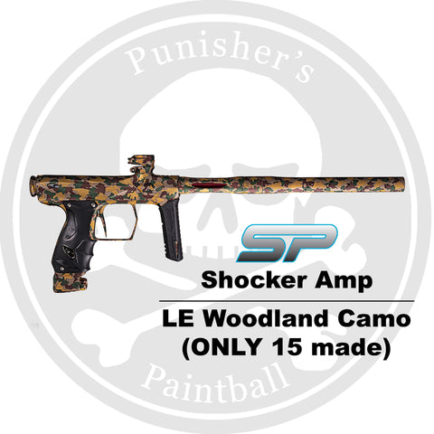 SP Shocker AMP Paintball Gun - LE Woodland Camo