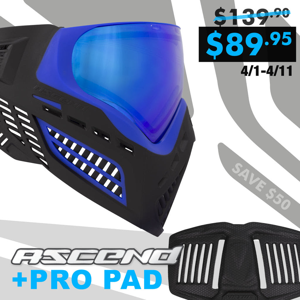 Virtue Vio Ascend Paintball Mask - Blue Ice w/ FREE Pro Pad!