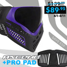 Virtue Vio Ascend Paintball Mask - Purple Smoke w/ FREE Pro Pad!