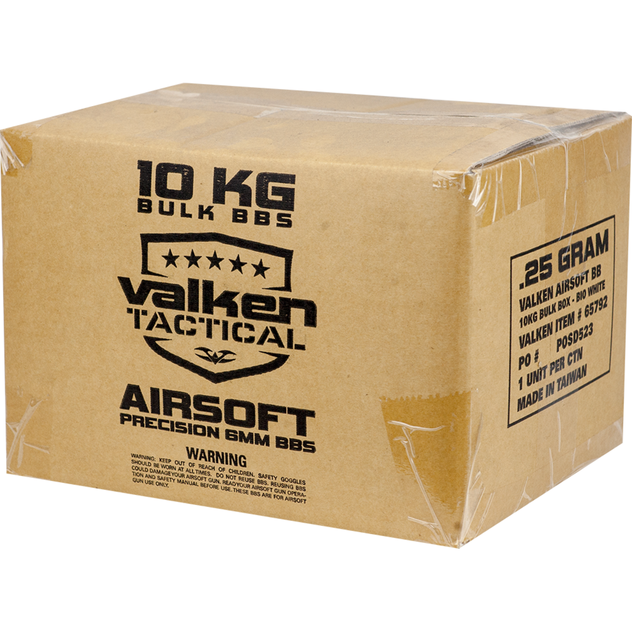 Valken Tactical 0.25g BIO Precision BB's 10kg Bulk Box - White