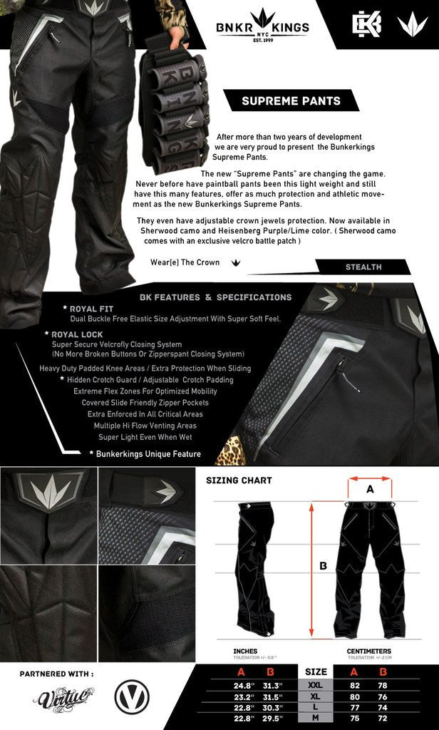 Bunkerkings V2 Supreme Paintball Pants - Black