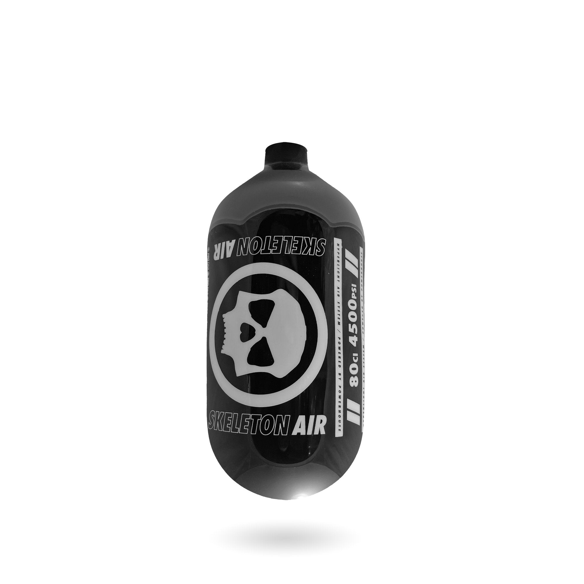 Infamous Skeleton Air "Hyperlight" Paintball Tank BOTTLE ONLY - Black / White - 80/4500 PSI