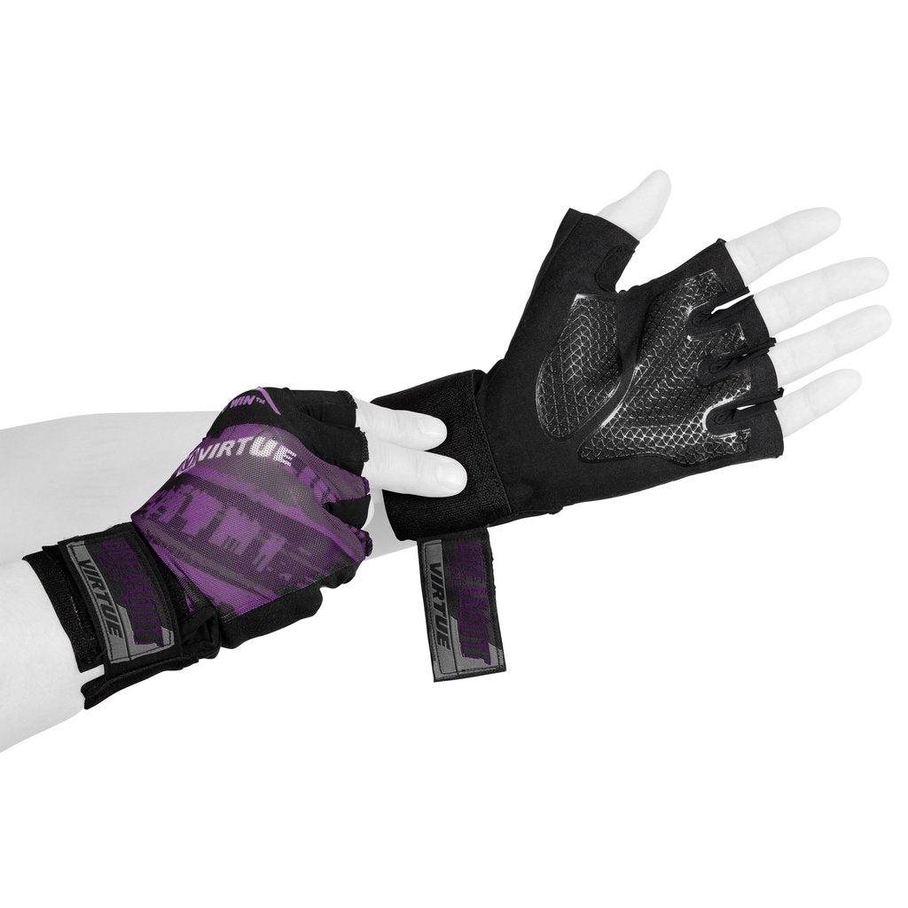 Virtue Mesh Breakout Gloves - Half Finger - Graphic Purple