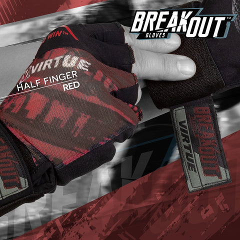 Virtue Mesh Breakout Gloves - Half Finger - Graphic Red