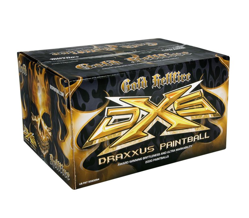 DXS Gold 0.68 Caliber Paintballs - 2000 Paintballs - Magma Shell - Orange Fill