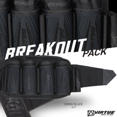 Virtue Breakout V2 Strapless Paintball Pod Pack - All Black 4+7