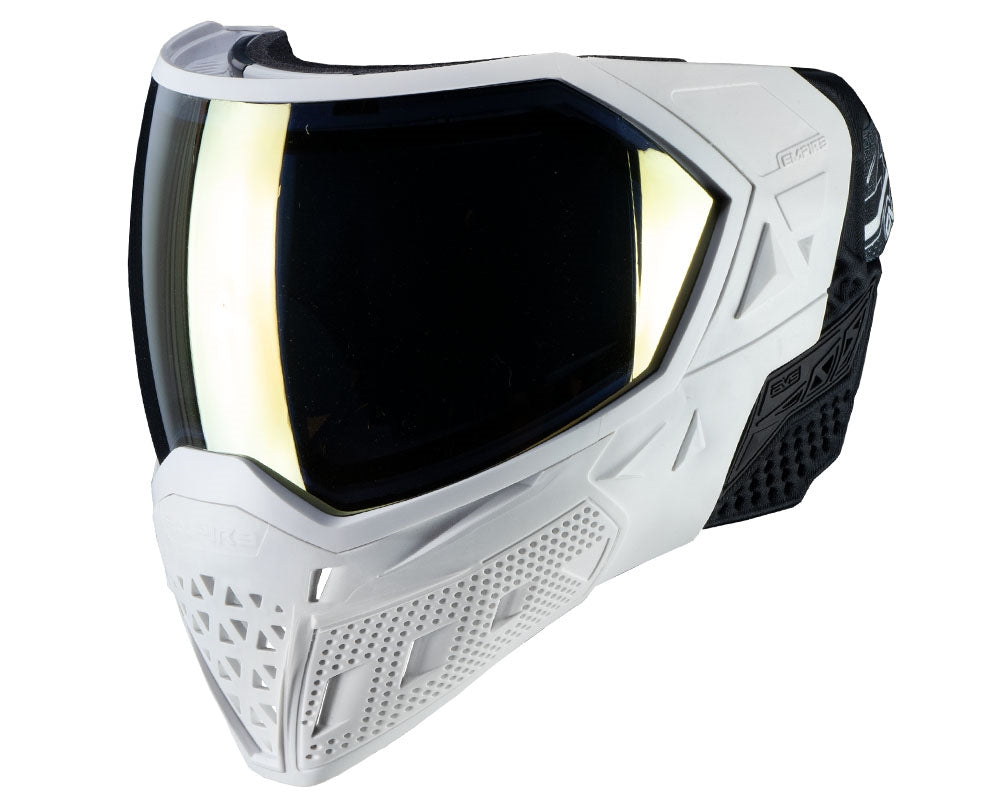 Empire EVS Paintball Goggle - White/White (Gold Mirror & Clear Lens)