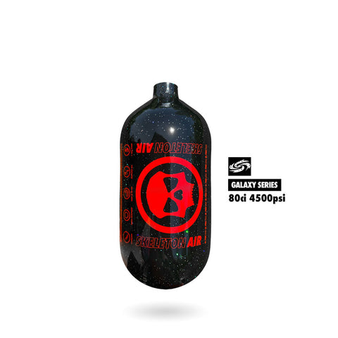 Infamous Skeleton Air "Hyperlight" Paintball Tank BOTTLE ONLY - Galaxy Series - Galaxy Red - 80/4500 PSI