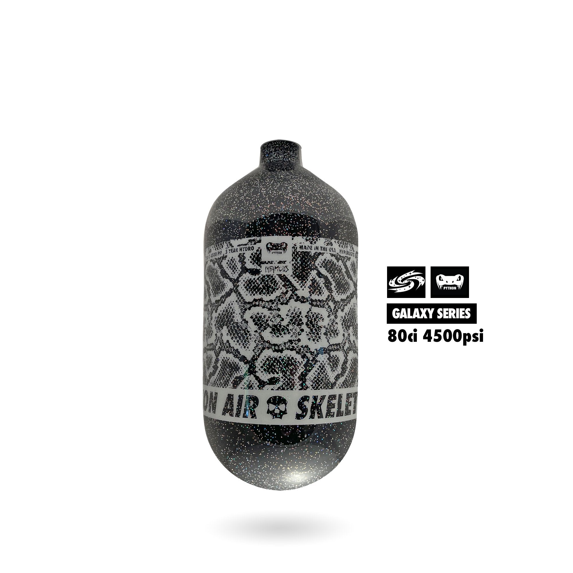 Infamous Python Air Paintball Tank BOTTLE ONLY - Galaxy Series - Black Hole - 80/4500 PSI