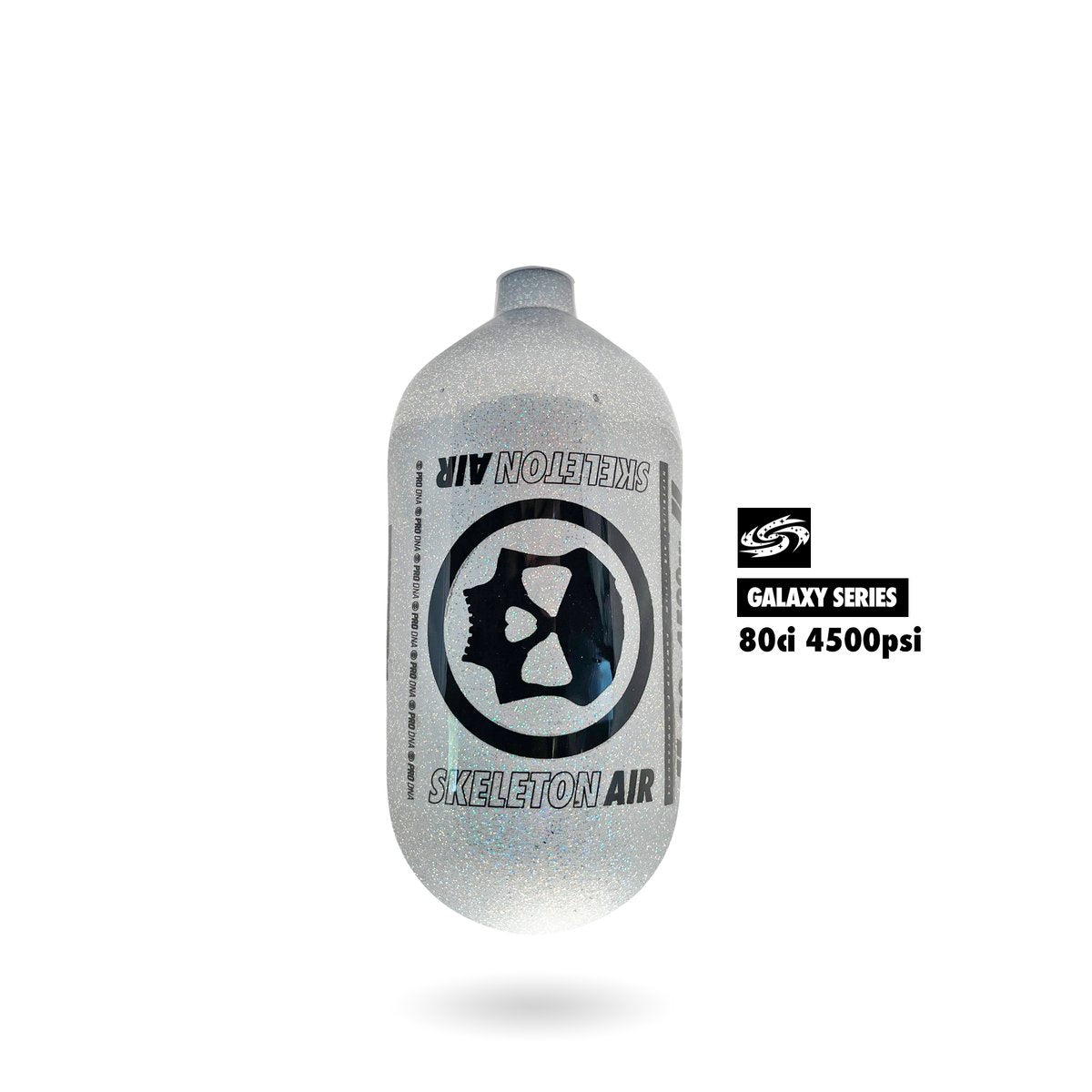 Infamous Skeleton Air "Hyperlight" Paintball Tank BOTTLE ONLY - Galaxy Series - Solar Silver - 80/4500 PSI