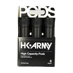 HK Army High Capacity 165 Round Pods- Black/Black- 6 Pack