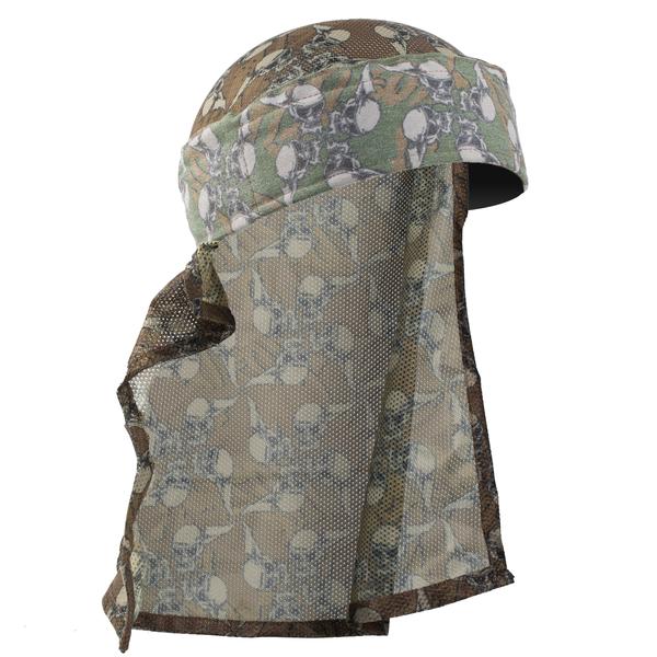 HK Army Hostilewear Headwrap - Forest Skulls / Tan Mesh