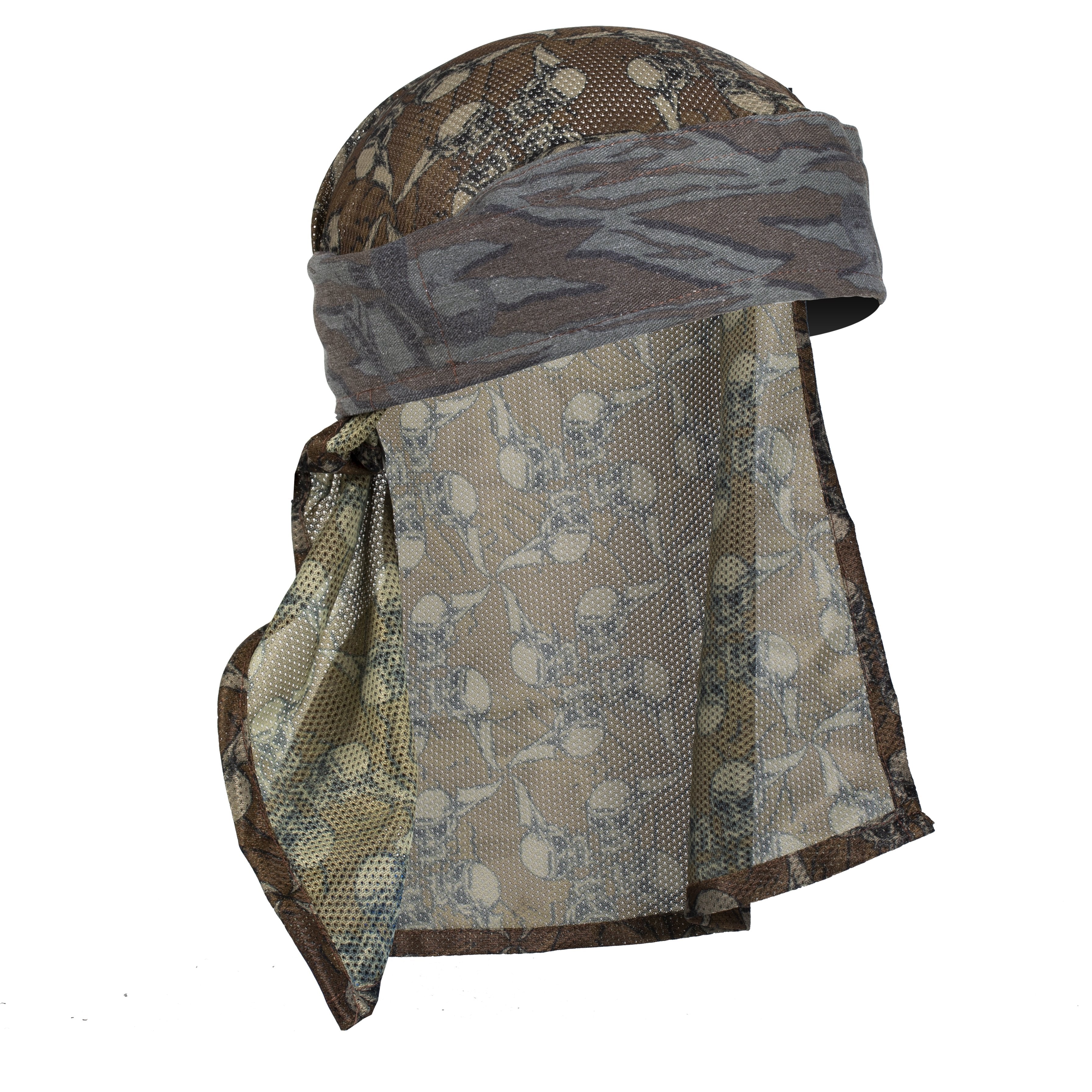 HK Army Hostilewear Headwrap - Forest Snake / Tan Skull Mesh