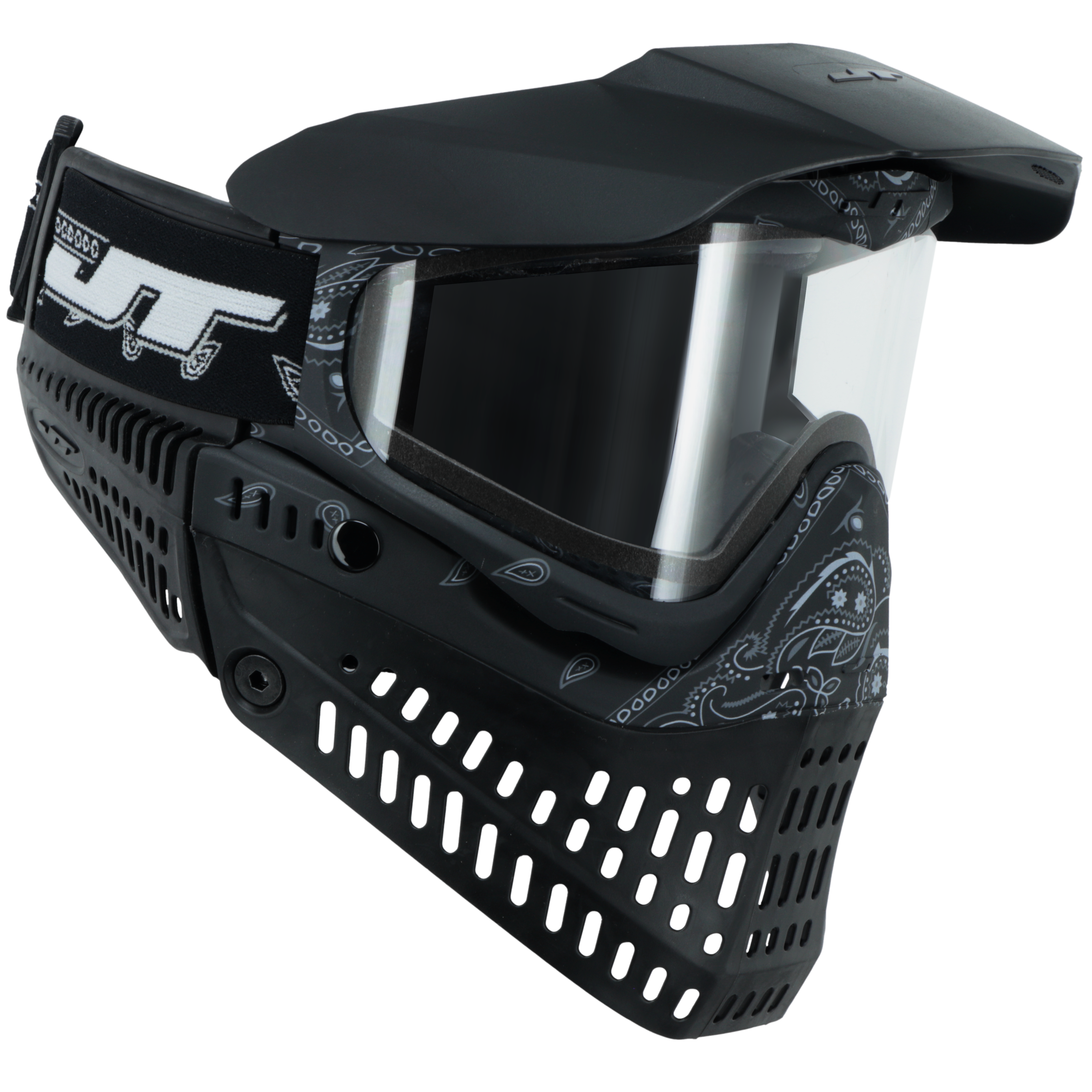 JT Proflex Paintball Mask - LE Bandana Series - Black w/ Clear & Smoke Lens
