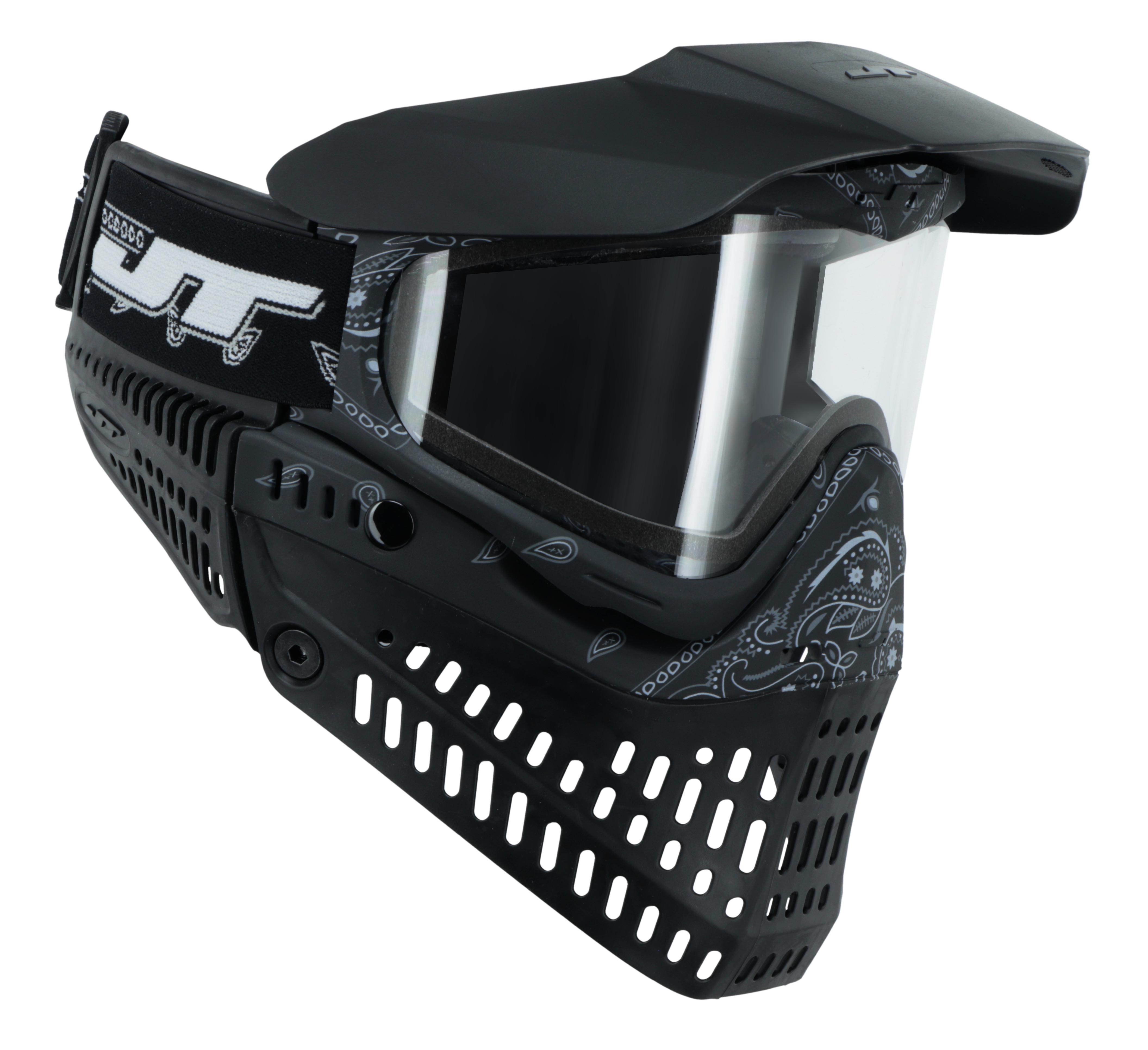 JT Proflex Paintball Mask - LE Bandana Series - Black w/ Clear & Smoke Lens