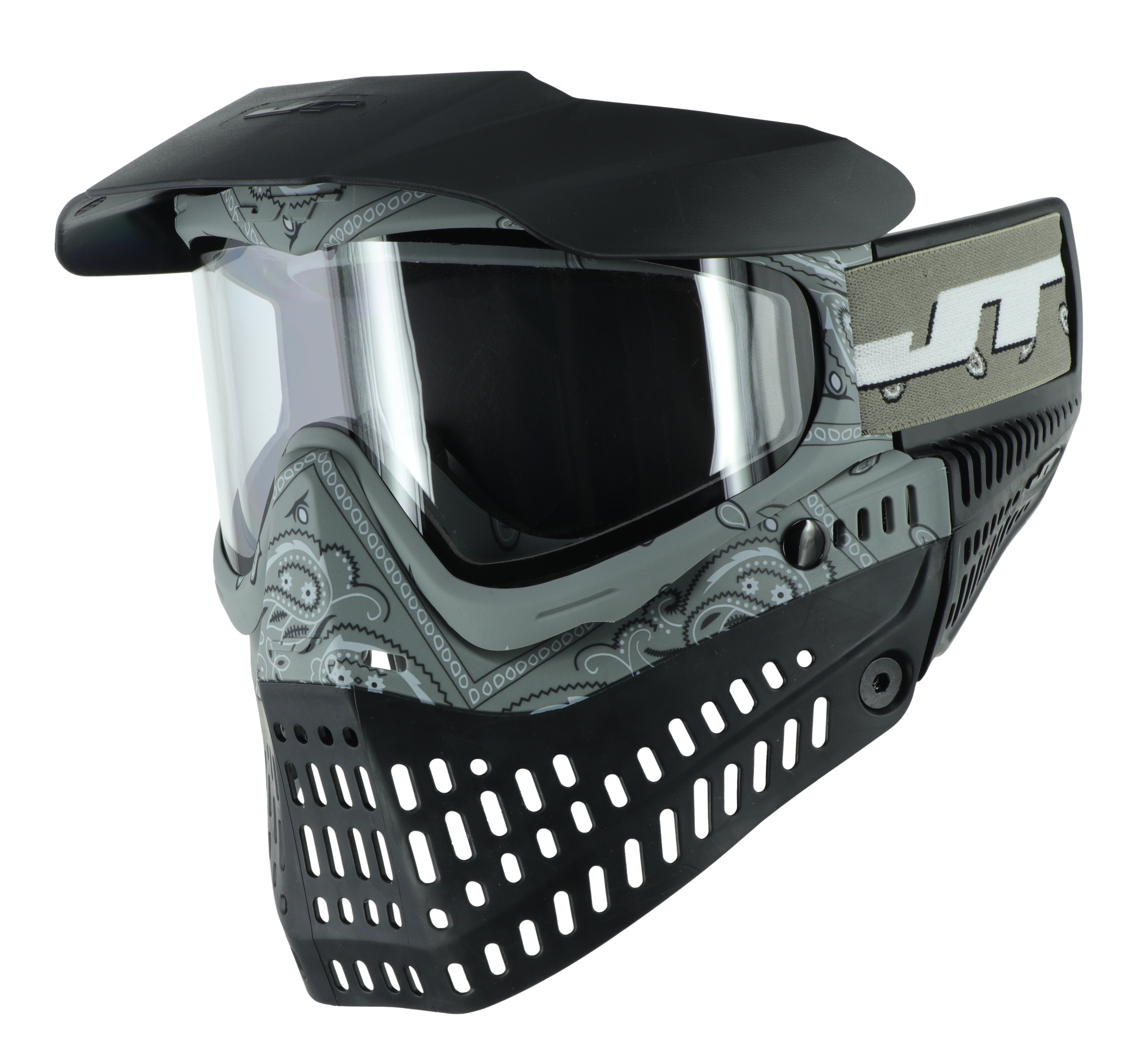 JT Proflex Paintball Mask - LE Bandana Series - Grey w/ Clear & Smoke Lens