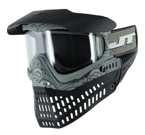 JT Proflex Paintball Mask - LE Bandana Series - Grey w/ Clear & Smoke Lens
