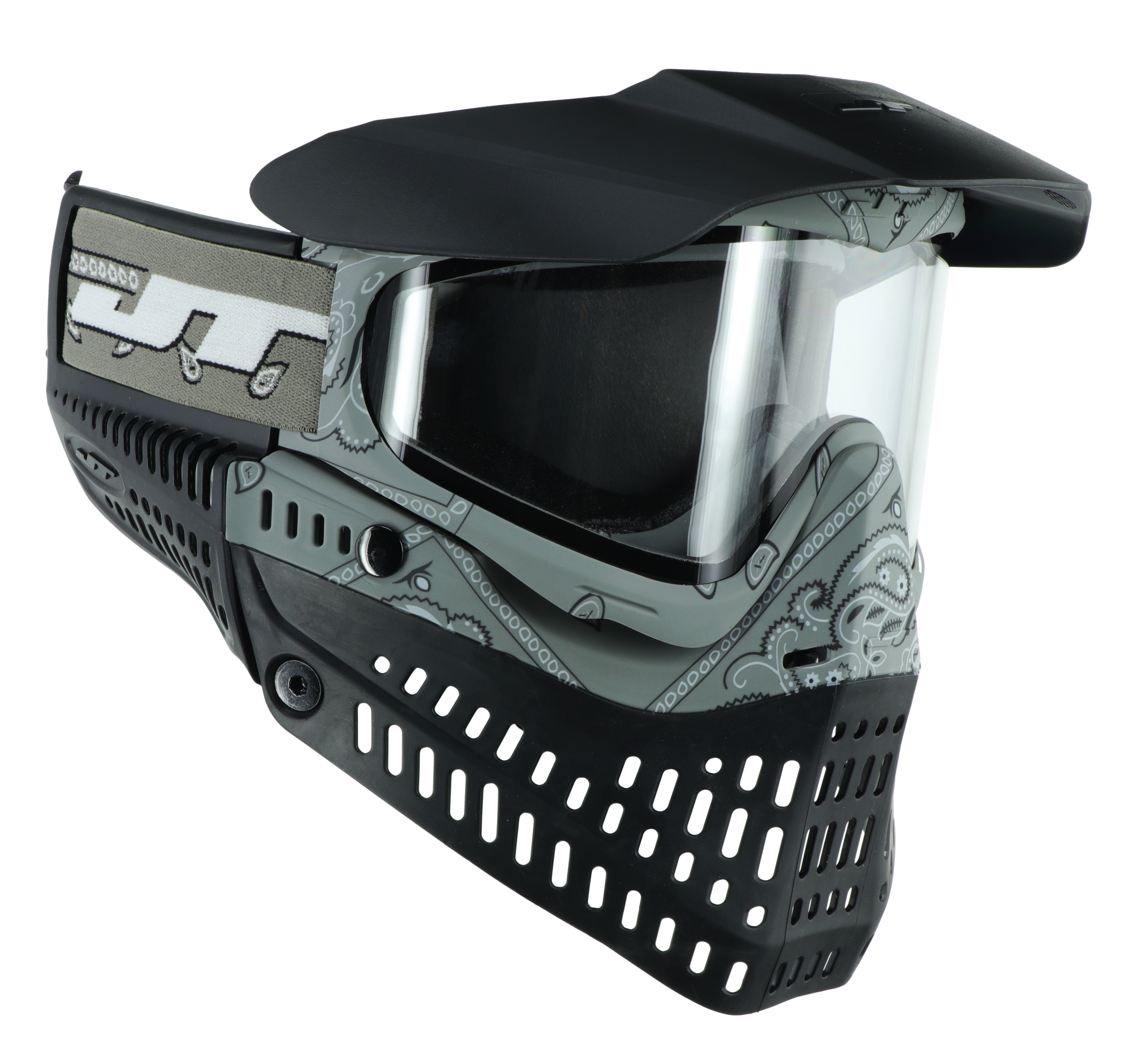 JT Proflex Paintball Mask - LE Bandana Series - Grey w/ Clear & Smoke Lens