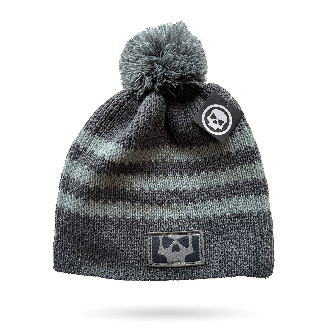 Infamous Knit Beanie -Skull Icon - Grey