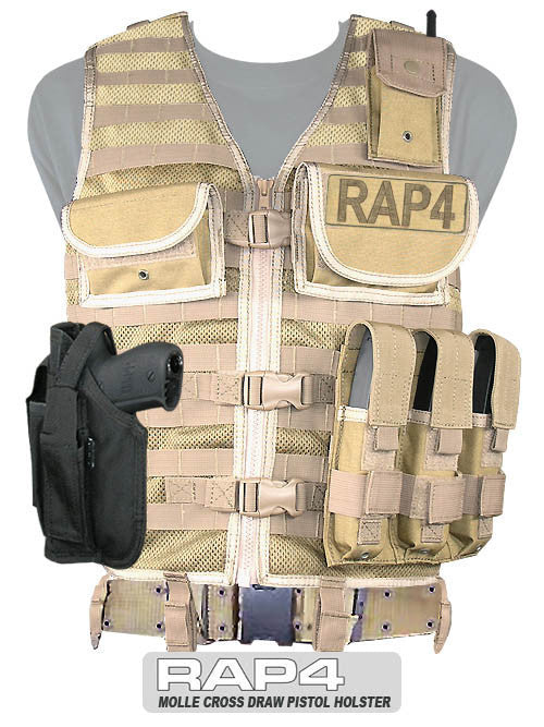 BLACK Cross Draw Holster Left Hand Small