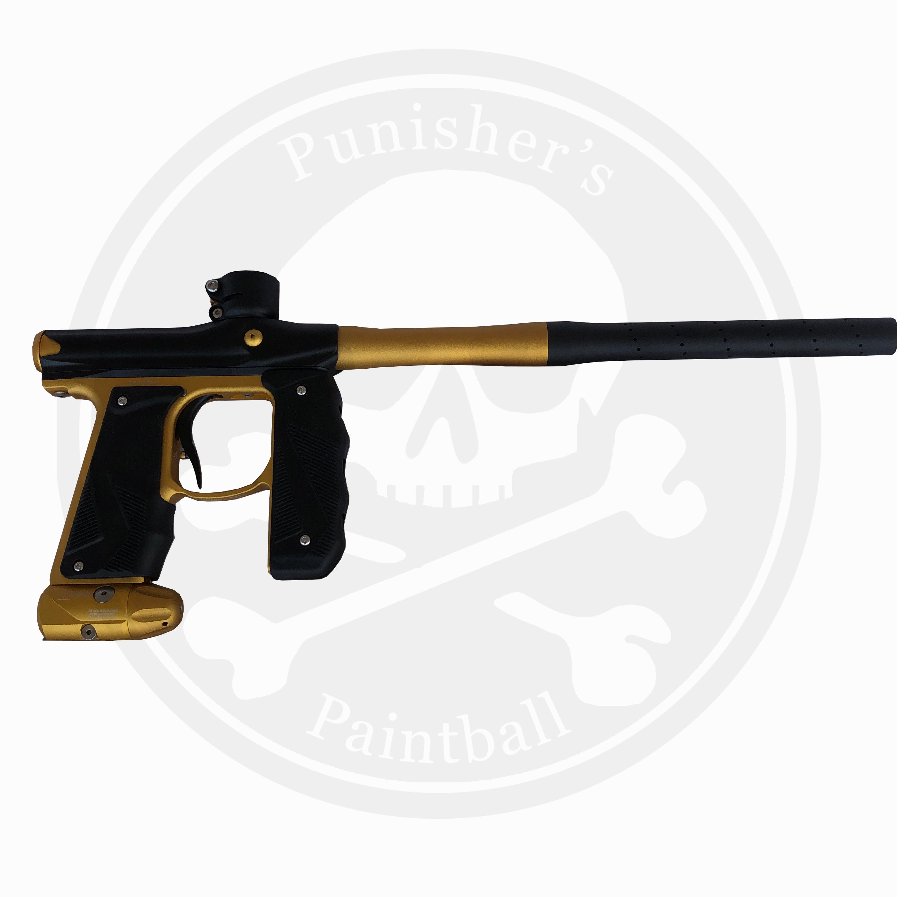 Empire Paintball Mini GS Marker w/ 2 Piece Barrel - Dust Black/Gold