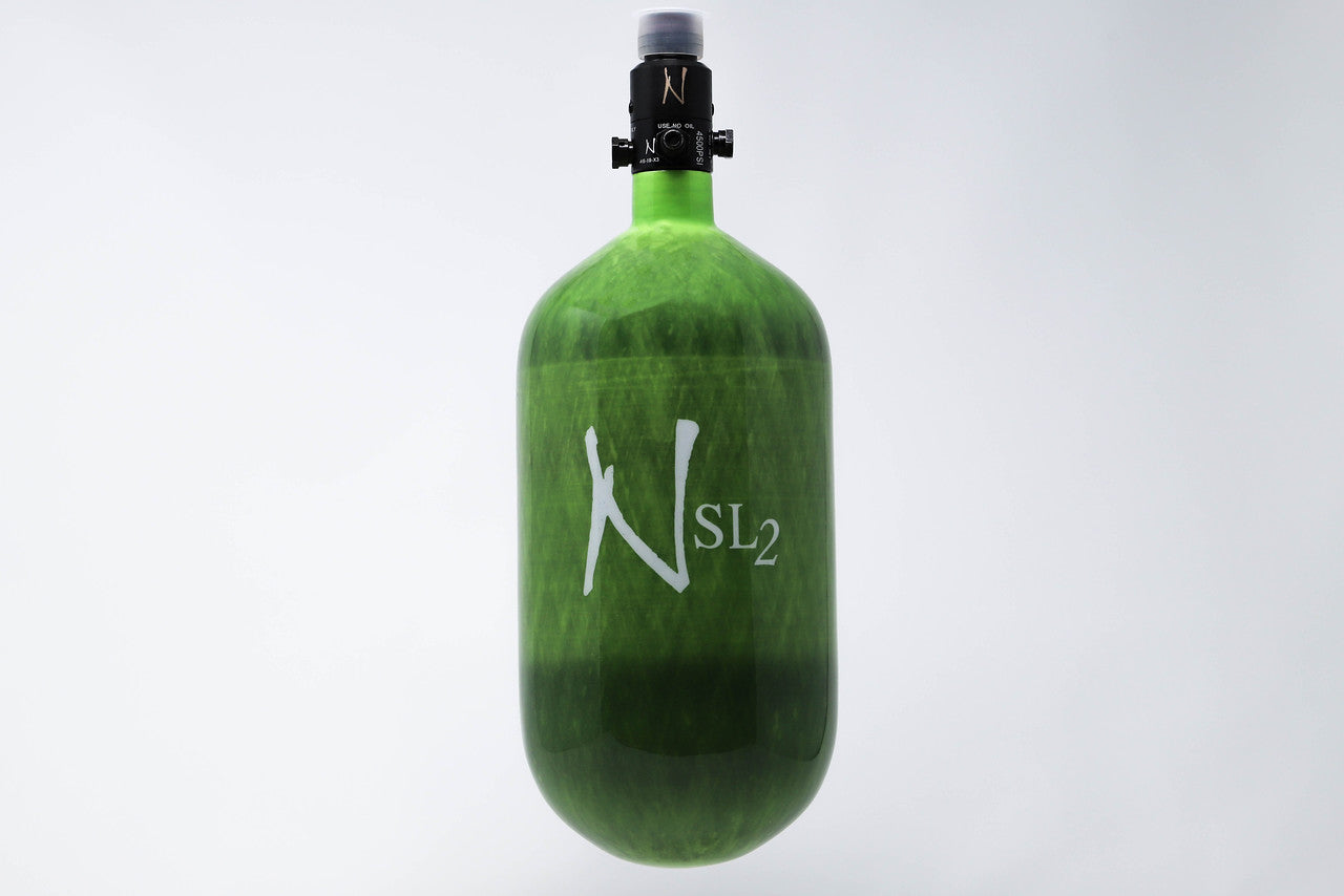 Ninja SL2 77/4500 Carbon Fiber Paintball Tank - Lime - Standard Adjustable Regulator
