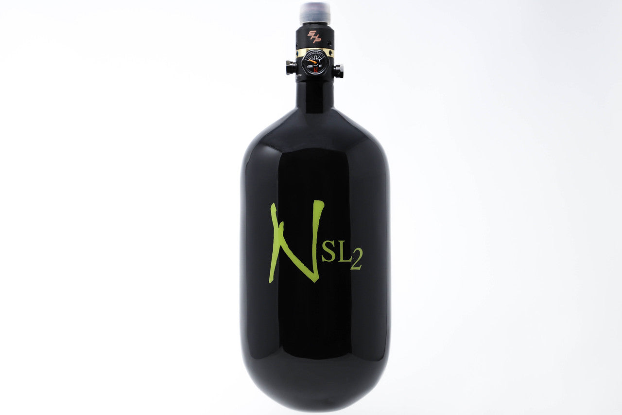 Ninja SL2 77/4500 Carbon Fiber Paintball Tank - Black/Lime - ProV2 SHP Regulator