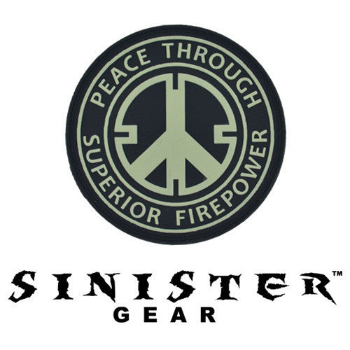 Sinister Gear "Peace" PVC Patch - SWAT (Glows in the Dark)