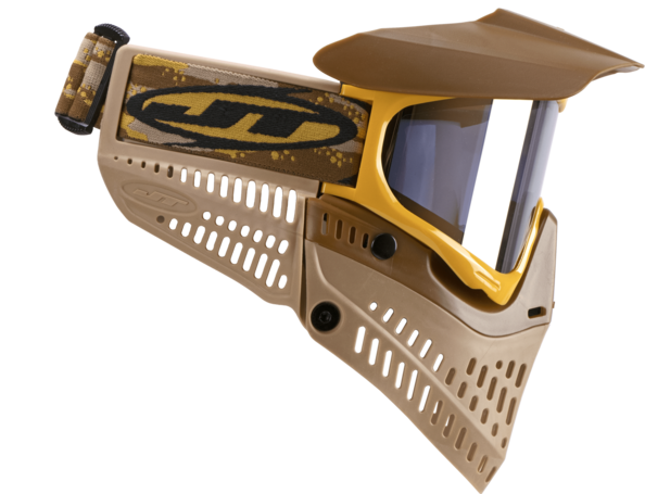 JT Proflex LE Paintball Mask - Brown/Tan/Gold w/ Gold Thermal Lens
