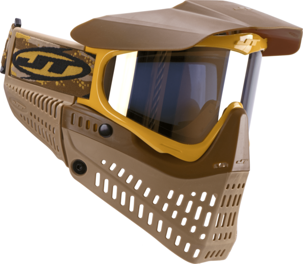 JT Proflex LE Paintball Mask - Brown/Tan/Gold w/ Gold Thermal Lens