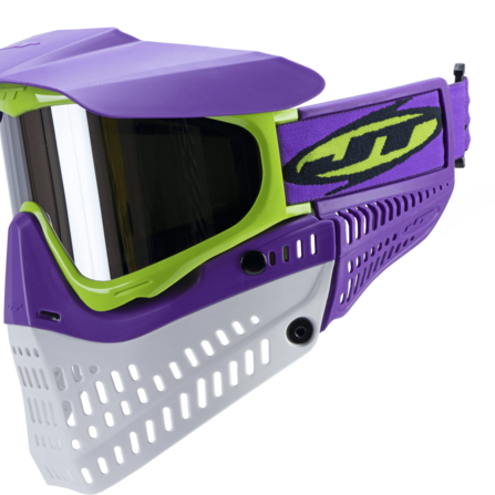 JT Proflex LE Paintball Mask - Purple/Lime/White w/ Chrome Thermal Lens