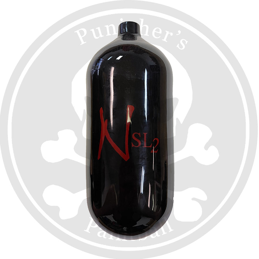 Ninja SL2 90/4500 Paintball Tank BOTTLE ONLY - Black/Red