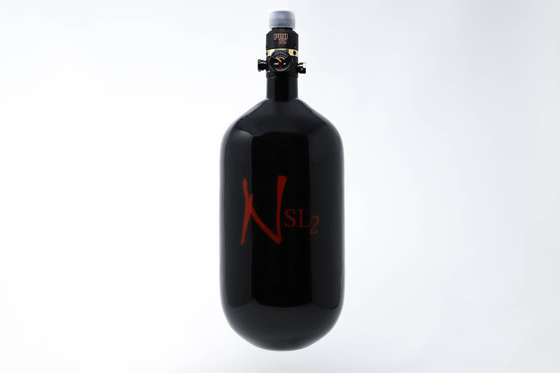 Ninja SL2 77/4500 Carbon Fiber Paintball Tank - Black/Red ProV2 ($234.95)