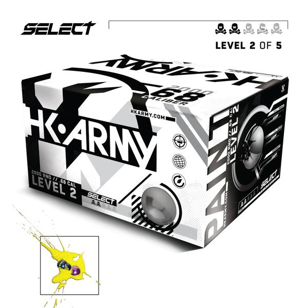 HK Army Select Paintballs - Level 2 - Green Shell / Yellow Fill