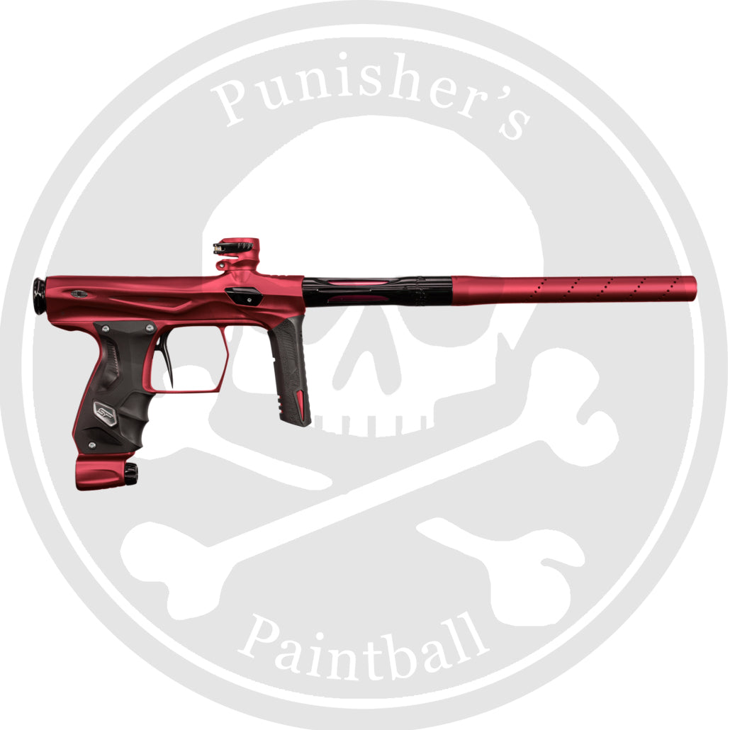 SP Shocker AMP Paintball Gun - Dust Red / Polished Black