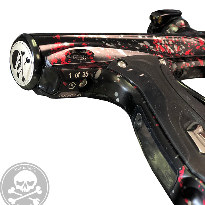Shocker XLS Paintball Gun - Punishers Paintball Tri Color Splash - Black/Red/Silver