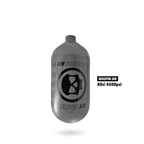 Infamous Skeleton Air "Hyperlight" Paintball Tank BOTTLE ONLY - Charcoal / Black - 80/4500 PSI