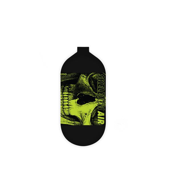 INFAMOUS AIR Hyperlight "Savage Skull" Paintball Tank - BOTTLE ONLY - Black/Volt - 80CI / 4500PSI