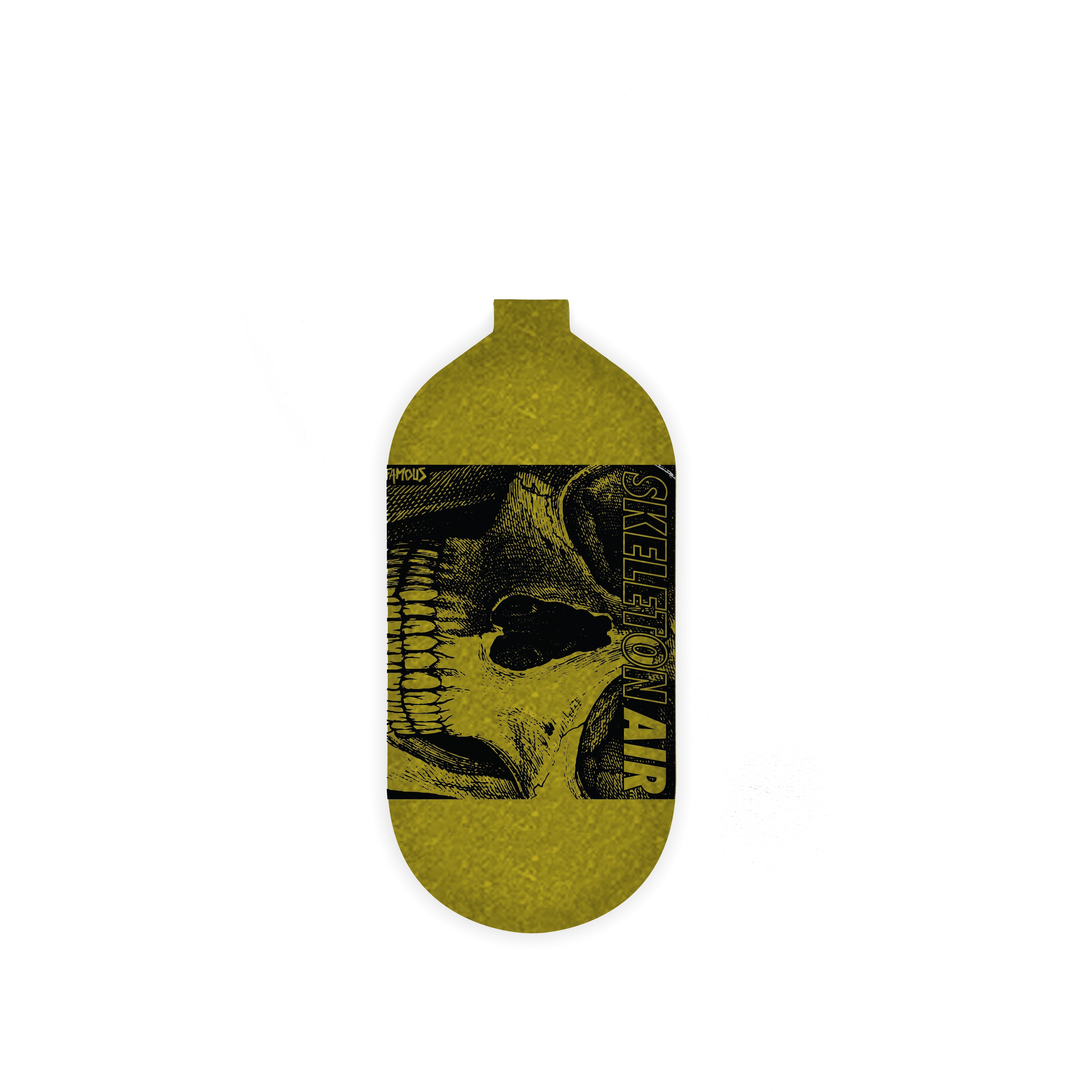 INFAMOUS AIR Hyperlight "Savage Skull" Paintball Tank - BOTTLE ONLY - Gold/Black - 80CI / 4500PSI