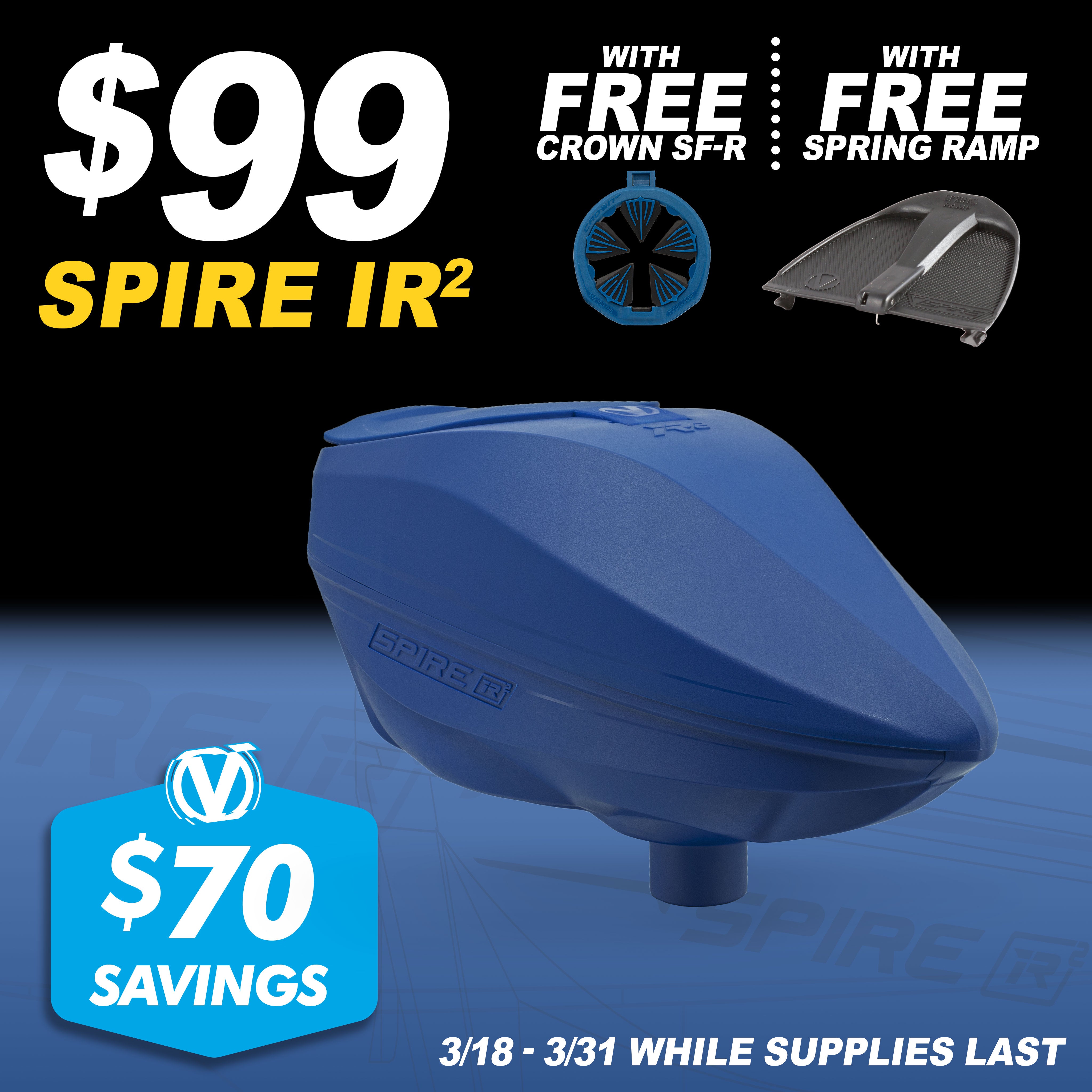 Virtue Spire IR2 Paintball Loader BUNDLE SALE - Blue