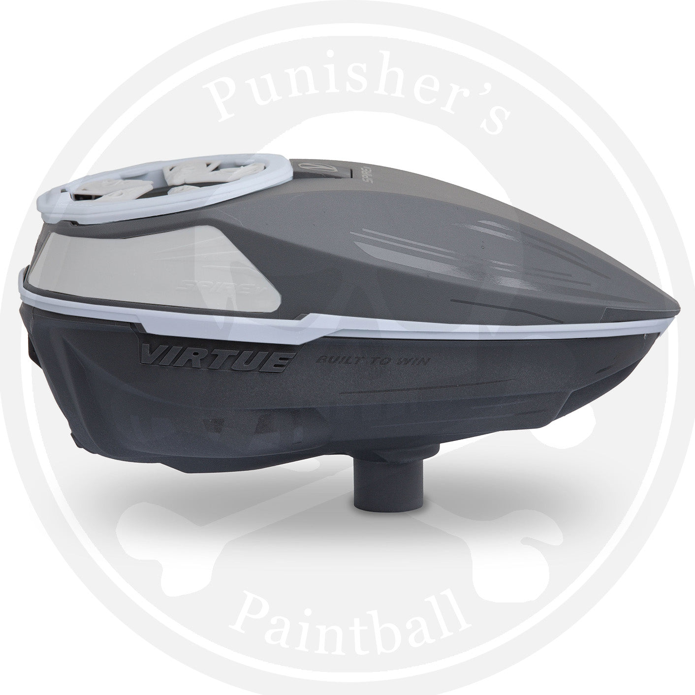 Virtue Spire 5 Paintball Loader Grey/White Punishers Paintball