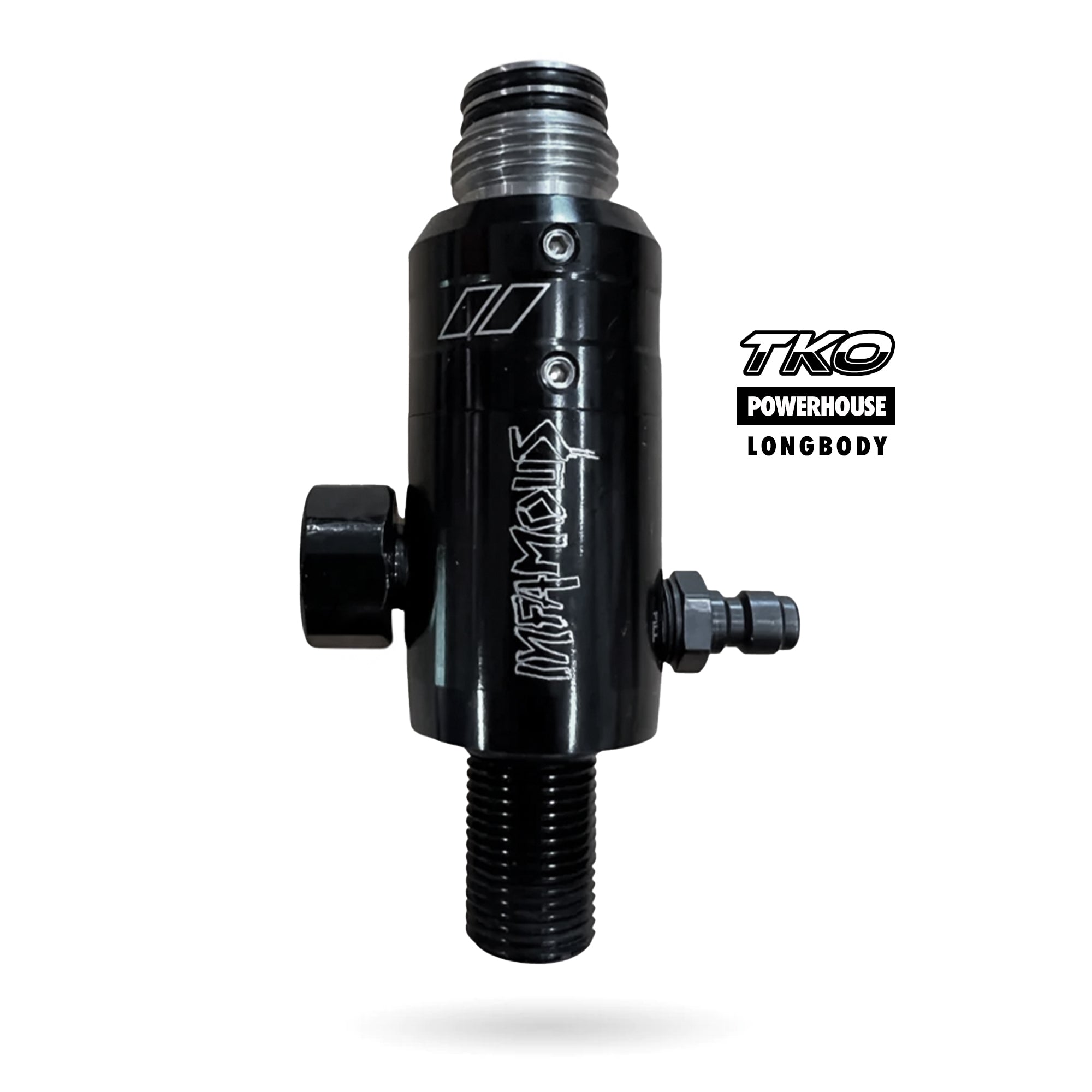 Powerhouse TKO "Longbody" Tank Regulator - Black W/Titanium Cartridge