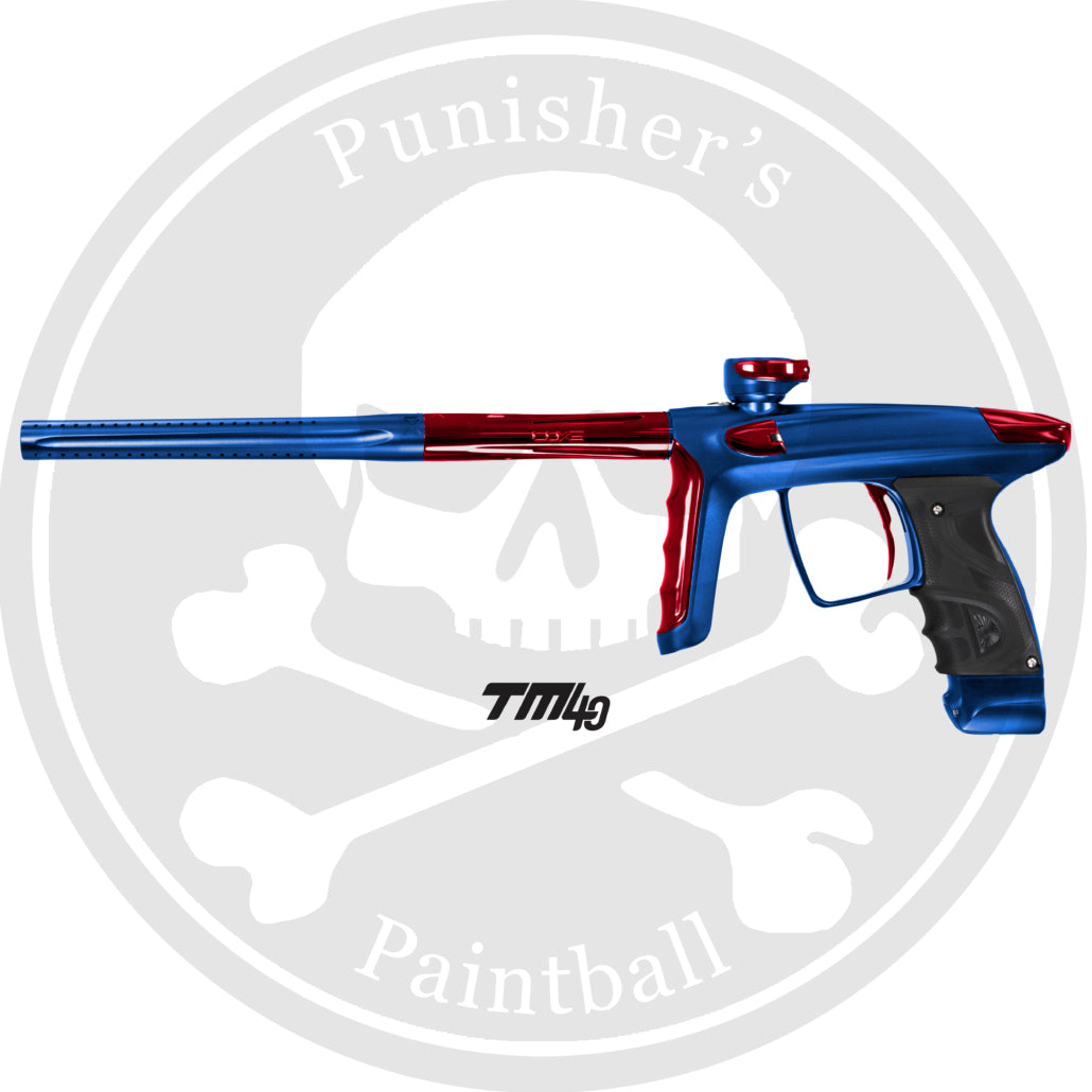 DLX Luxe TM40 Paintball Gun - Dust Blue/Polished Red