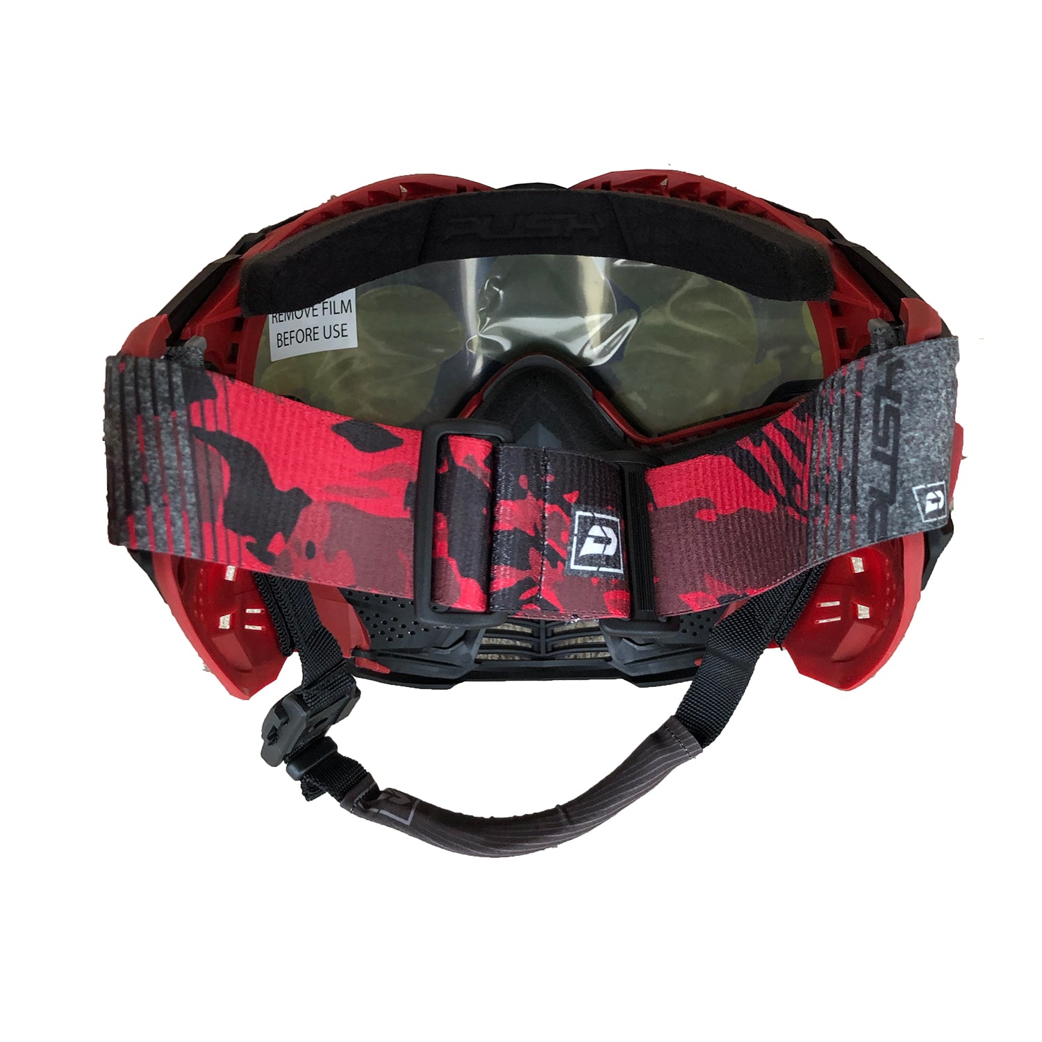 Push Unite Paintball Goggle - Red Out w/ Red Camo Strap